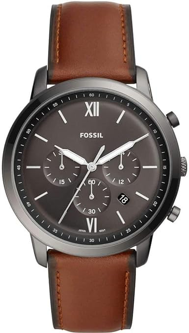 Fossil Mens Quartz Watch, Analog Display and Leather Strap FS5512