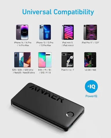 Anker USB-C Power Bank, 323 Portable Charger (PowerCore PIQ), High-Capacity 10,000mAh Battery Pack for iPhone 14/14 Pro / 14 Pro Max/Samsung/Pixel/LG (Cable and Charger Not Included)