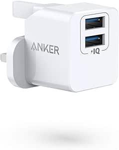 Anker USB Plug, PowerPort Mini Dual Port USB Charger, Super Compact Wall Charger, 2.4A Output for iPhone Xs/XS Max/XR/X/8/7/6/Plus, iPad Pro/Air 2/Mini 4, Samsung, and More