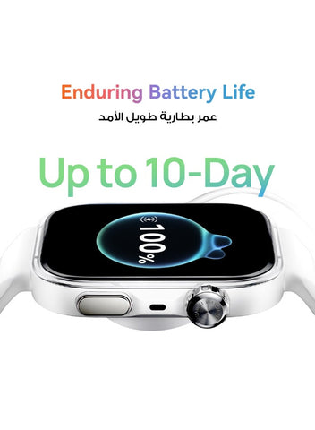 WATCH FIT 5 Pro Smartwatch, 44.5mm FullView Display, iOS & Android, upto10 Days Battery Life, Golf, Health Management, Sleep & Heart Monitor, ECG, NFC, Mini Work-out, White