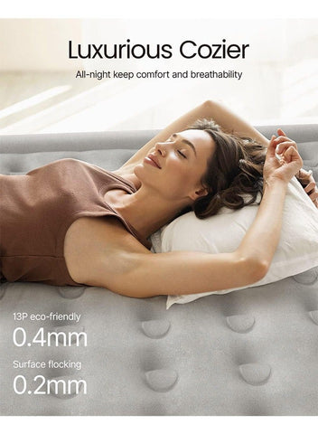 iDOO iDOO Air Bed Inflatable Double Mattress with Built-in Electric Pump, 152 x 203 x 46CM Queen, 3 Mins Quick Self-Inflation/Deflation Air Mattress, Portable Blow Up Bed for Camping Travel Home, 295kg MAX | Best Price UAE | Dubai, Abu Dhabi