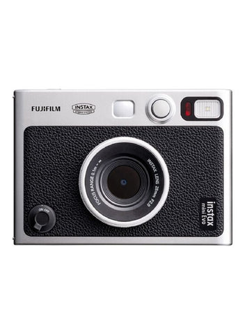 Instax Mini EVO Hybrid Instant Camera – Black (USB-C) | Instant Print with Digital Preview, Creative Modes & Built-In Selfie Mirror