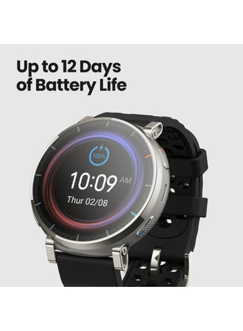 365 mAh Amazfit Active 3 Premium GPS Running Smart Watch, 1.32" AMOLED Sapphire Display, 12-Day Battery, 4GB Storage, Offline Maps, 170+ Workout Modes, 5 ATM, Heart Rate & Fitness Tracker for Android & iPhone Aero White Aero White