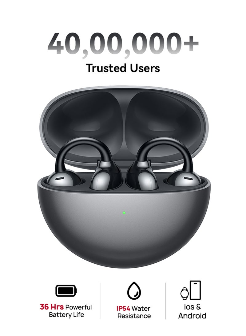 HUAWEI FreeClip Wireless Earphones, Bluetooth Earbuds, Futuristic Aesthetic Design, Feather-Like Wearing, Open-Ear Listening, Long Battery Life, iOS And Android Black | Best Price UAE | Dubai, Abu Dhabi