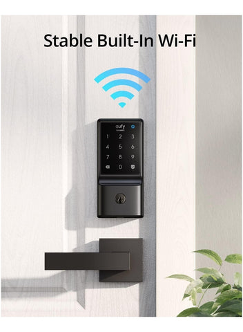 eufy eufy Security Smart Lock C210, 5-in-1 Keyless Entry Door Lock, Built-in WiFi Deadbolt, Smart Door Lock, No Bridge Required, Easy Installation, Touchscreen Keypad, App Remote Control, BHMA Cert | Best Price UAE | Dubai, Abu Dhabi