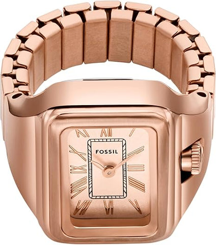 Fossil Women's Quartz Stainless Steel Two-Hand Watch Ring, Color: Rose Gold Raquel (Model: ES5345)