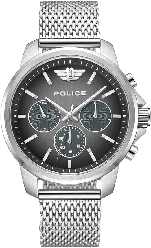 POLICE - Mensor Watch For Men With Silver Stainless Steel Bracelet 44mm