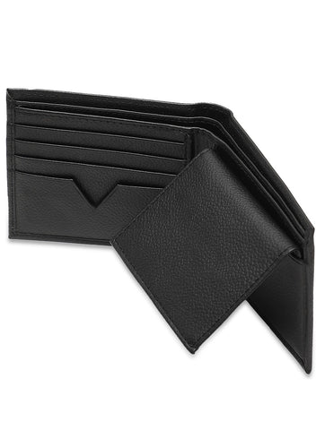 Inahom Inahom Bi-Fold Organised Wallet Flat Nappa Genuine and Smooth Leather Upper IM2021XDA0007-001-Black