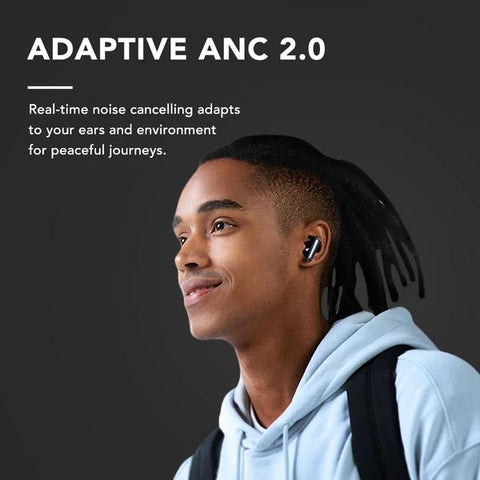 soundcore A3947 SMALL by Anker Liberty 4 NC Wireless Noise Cancelling Earbuds, 98.5% Reduction, Adaptive to Ears and Environment, Hi-Res Sound, 50H Battery, Charging, Bluetooth 5.3 Black