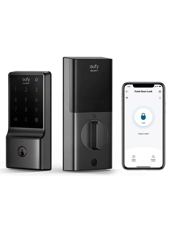 eufy eufy Security Smart Lock C210, 5-in-1 Keyless Entry Door Lock, Built-in WiFi Deadbolt, Smart Door Lock, No Bridge Required, Easy Installation, Touchscreen Keypad, App Remote Control, BHMA Cert | Best Price UAE | Dubai, Abu Dhabi