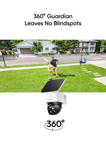 eufy Security SoloCam S340, Solar Security Camera, Wireless Outdoor Camera, 360° Pan & Tilt Surveillance, No Blind Spots, 2.4 GHz Wi-Fi, No Monthly Fee, HomeBase S380 Compatible | Best Price UAE
