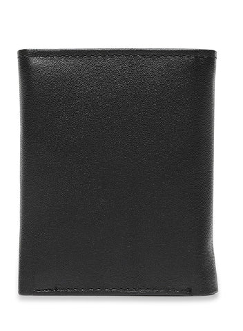 Inahom Inahom Tri-Fold Organised Wallet Flat Nappa Genuine and Smooth Leather Upper IM2021XDA0005-001-Black