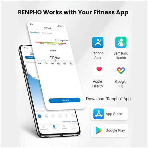 Renpho Smart Body Scale, 13 Key Body Composition Indexes, 4 High Precision Sensors, BIA Technology, 4 High Sensitivity Electrodes, Tempered Glass, White | ES-26M-WH Buy, Best Price in UAE, Dubai, Abu Dhabi, Sharjah