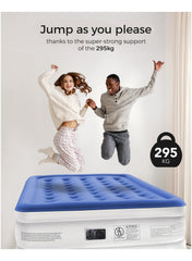 iDOO iDOO Inflatable Mattress with Inflation and Deflation Pump in Just 3 Minutes, for Home, Travel and Camping, 203 x 152 x 46 cm, Maximum Weight: 295 kg (Double Bed), Blue | Best Price UAE | Dubai, Abu Dhabi