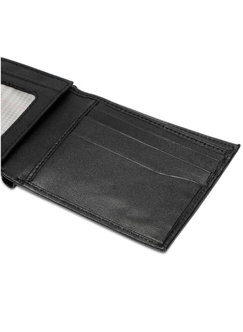 Inahom Inahom Bi-Fold Organised Wallet Flat Nappa Genuine and Smooth Leather Upper IM2021XDA0003-001-Black