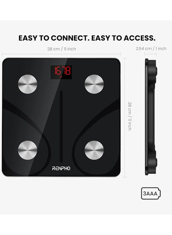RENPHO RENPHO ES-CS20M Bluetooth Smart Body Fat Scale – 13 Body Metrics, BMI Monitor, 180kg Capacity, Black | Best Price UAE | Dubai, Abu Dhabi
