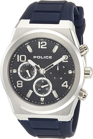 Police Salkantay Silicone Strap Chronograph Wrist Watch For Men 45mm