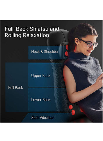 RENPHO Shiatsu Back Massager For Chair, Massage Cushion With Heat- Black | Best Price UAE | Dubai, Abu Dhabi