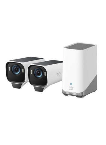 eufy Security eufyCam S3 Pro 2-Cam Kit Solar Security Camera Outdoor Wireless with Solar Panel, Colour Night Vision, 4K, Forever Power 2.0, Face Recognition AI, Expandable Local Storage No Monthly Fee
