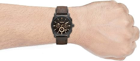 Fossil Mens Quartz Watch, Chronograph Display and Leather Strap FS4656IE