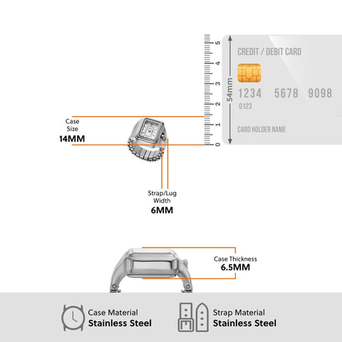 Fossil Raquel Watch Ring Two-Hand Stainless Steel - ES5344