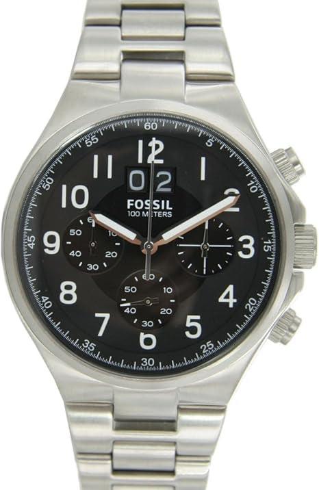 Fossil Men's CH2902 Qualifier Chronograph Stainless Steel Watch - Silver-Tone