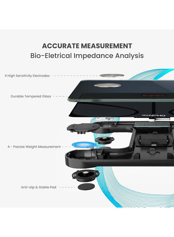 RENPHO RENPHO ES-CS20M Bluetooth Smart Body Fat Scale – 13 Body Metrics, BMI Monitor, 180kg Capacity, Black | Best Price UAE | Dubai, Abu Dhabi