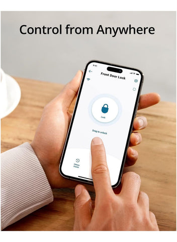 eufy eufy Security Smart Lock C210, 5-in-1 Keyless Entry Door Lock, Built-in WiFi Deadbolt, Smart Door Lock, No Bridge Required, Easy Installation, Touchscreen Keypad, App Remote Control, BHMA Cert | Best Price UAE | Dubai, Abu Dhabi