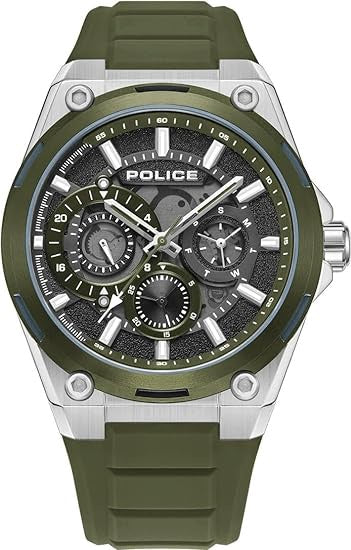 Police Salkantay Silicone Strap Chronograph Wrist Watch For Men