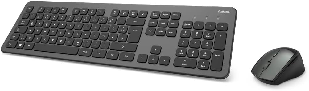 Hama D3182677 KMW-700 Gulf Wireless Keyboard and Mouse Set, Anthracite/Black