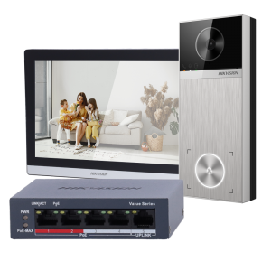 Hikvision DS-KIS611-S IP Video Intercom Kit, PoE, Wi-Fi 6, 4MP, 150° Viewing Angle, Surface Mounting, Sound Classification Detection