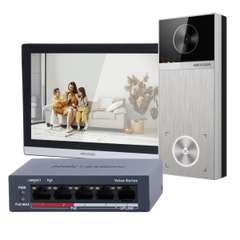 Hikvision DS-KIS611-S IP Video Intercom Kit, PoE, Wi-Fi 6, 4MP, 150° Viewing Angle, Surface Mounting, Sound Classification Detection