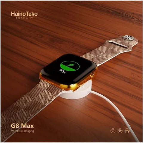 Haino Teko Germany G8 Max Golden Edition Smart Watch 45mm, Bluetooth Call, Wireless Charging, One Extra Strap