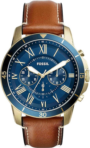 Fossil Leather Mens Quartz Watch