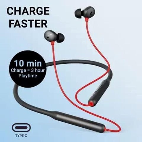 soundcore by Anker R500 Fast Charging In Ear Neckband with 20 Hours Playtime Bluetooth Headset (Red, in The Ear), Wireless