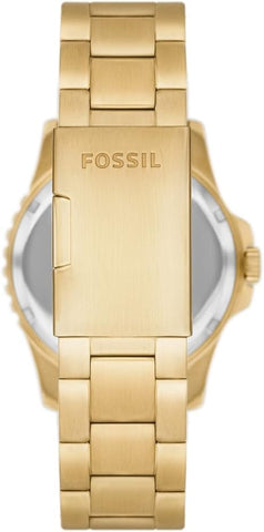 Fossil blue three-hand date gold-tone stainless steel watch - fs5950