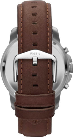 Fossil Leather Mens Quartz Watch Analog Round Shape Brown Color FS4812