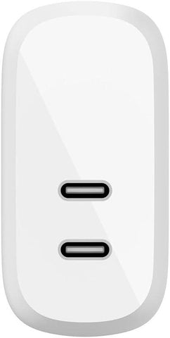 Belkin 40W USB Type C PD Wall Charger (Dual Usb-C Ports For 20W Per Port Fast Power Delivery Enabled Charging For iPhone 14, 13, 12, 12 Pro, 12 Pro Max, Mini, iPad Pro, Galaxy, And More)