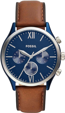 Fossil Fenmore Midsize Multifunction Luggage Leather Watch BQ2402