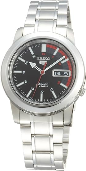 Seiko 5 Stainless Steel Black Dial Watch Men's SNKK31J1 MADE