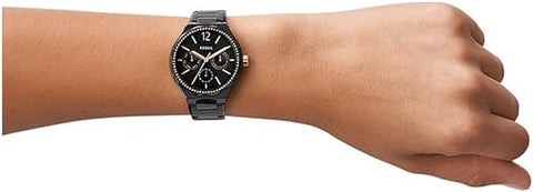 Fossil His and Her Multifunction Black Stainless Steel Watch Set - BQ2645SET