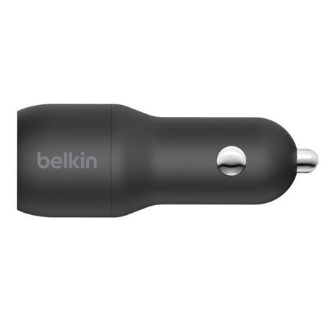 Belkin Boost Charge Dual USB Car Charger 24 W + USB-A to USB-C cable (Dual USB-A Port Charger for Samsung, Pixel, iPad Pro, Nintendo Switch and More)