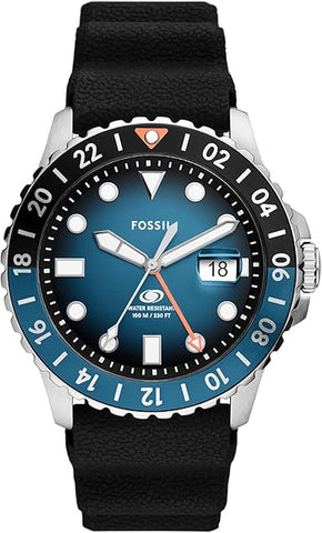 Fossil Blue Men's Dive-Inspired Sports Watch with Stainless Steel, Silicone, or Leather Band