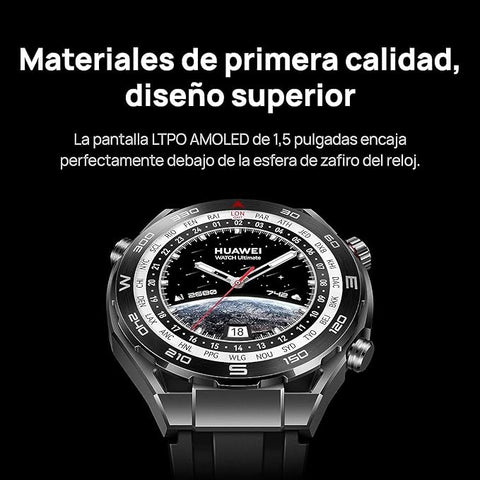 HUAWEI WATCH Ultimate, 1.5-inch AMOLED watch dial, zircon-based liquid metal, nano-tech ceramic bezel, 100-metre water resistance, 14-day battery life, compatible with Android & iOS, Black