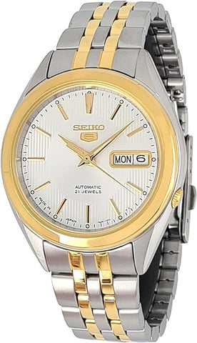 Seiko 5 Men's White Dial Stainless Steel Automatic Watch - Snkl24J1