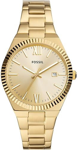 Fossil Scarlette Three-Hand Date Gold-Tone Stainless Steel Watch - ES5299