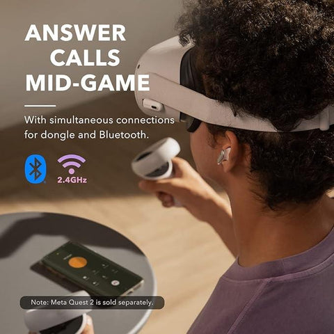 soundcore VR P10 Wireless Gaming Earbuds, Authorized Meta/Oculus Quest 2 Accessories, 30ms Low Latency, Dual Connection, Bluetooth, 2.4GHz Wireless, USB-C Dongle, PS4, PS5, PC, Switch Compatible