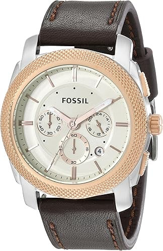 Fossil Machine Watch for Men - Analog Leather Band - FS5040